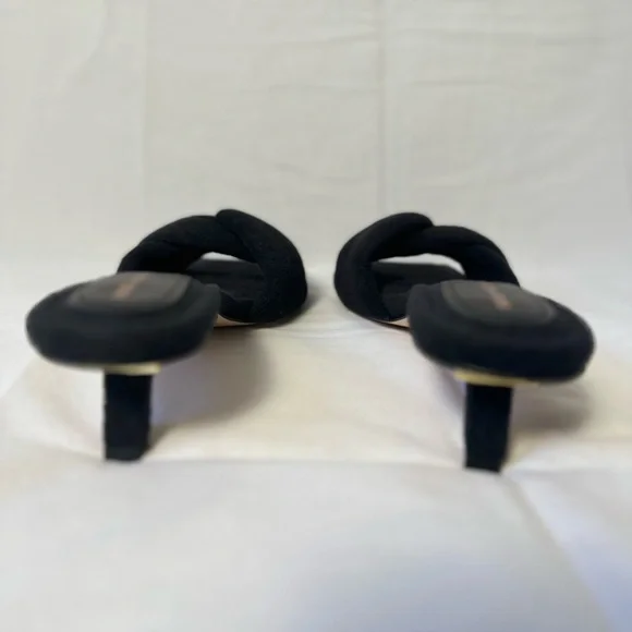 New Good American Terry Kickstand Mule Black Heels - Picture 7 of 9